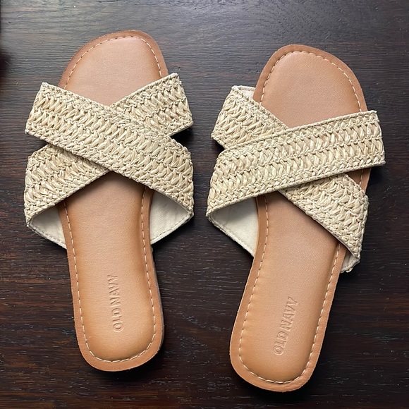 Old Navy Shoes - Old Navy cross strap tan sandals